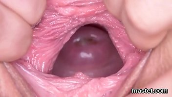 The girl shows her hole so detailed and close up that even her uterus is visible